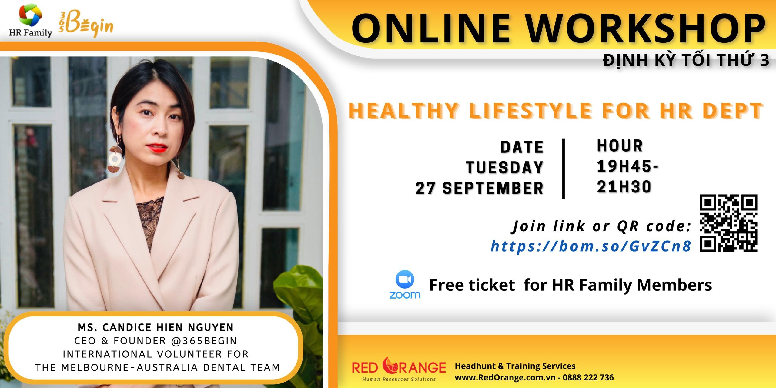 Online Workshop 27/09 Healthy Lifestyle for HR Dept - From HR Family 