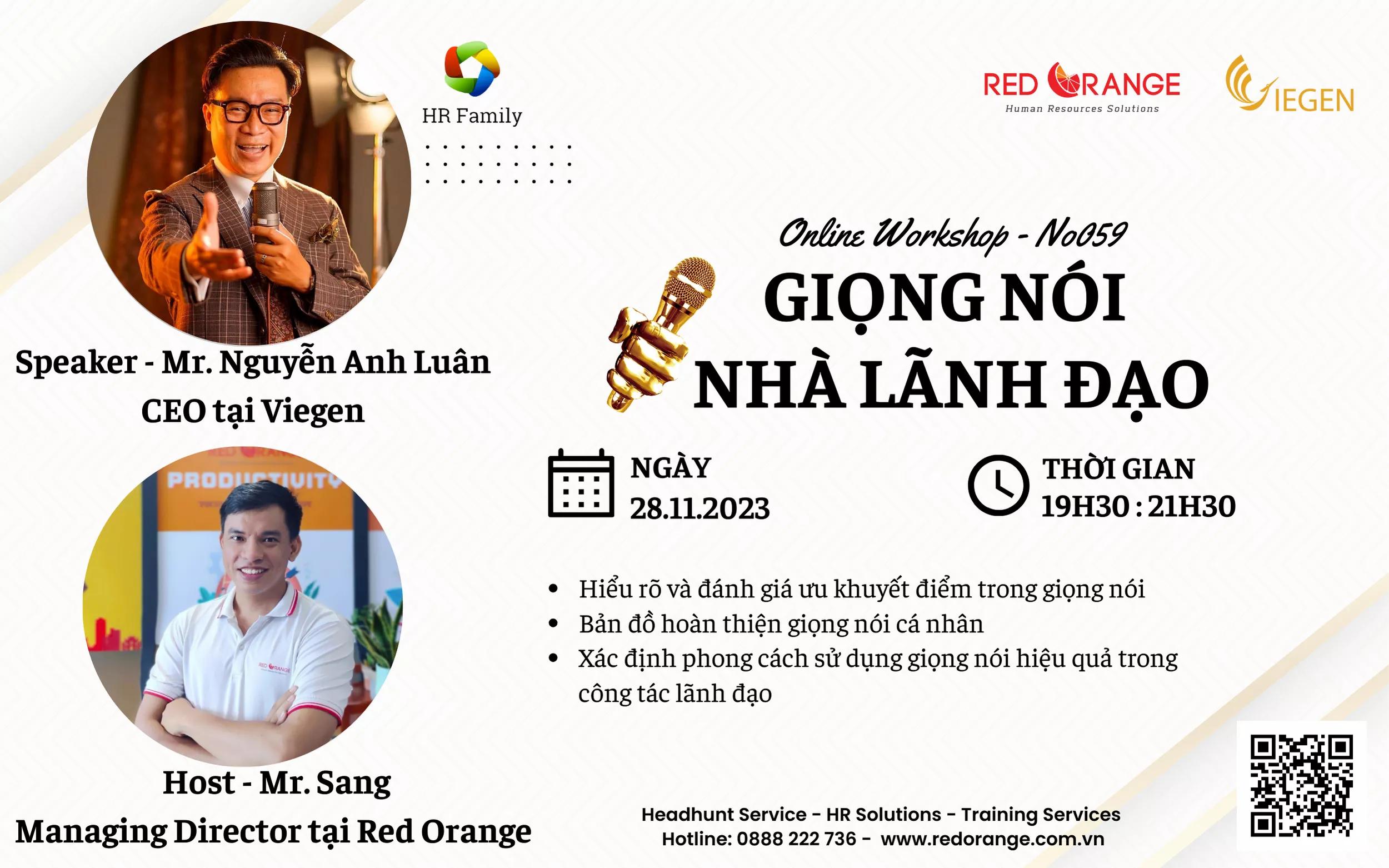 ONLINE WORKSHOP - GIỌNG NÓI NHÀ LÃNH ĐẠO - 28/11