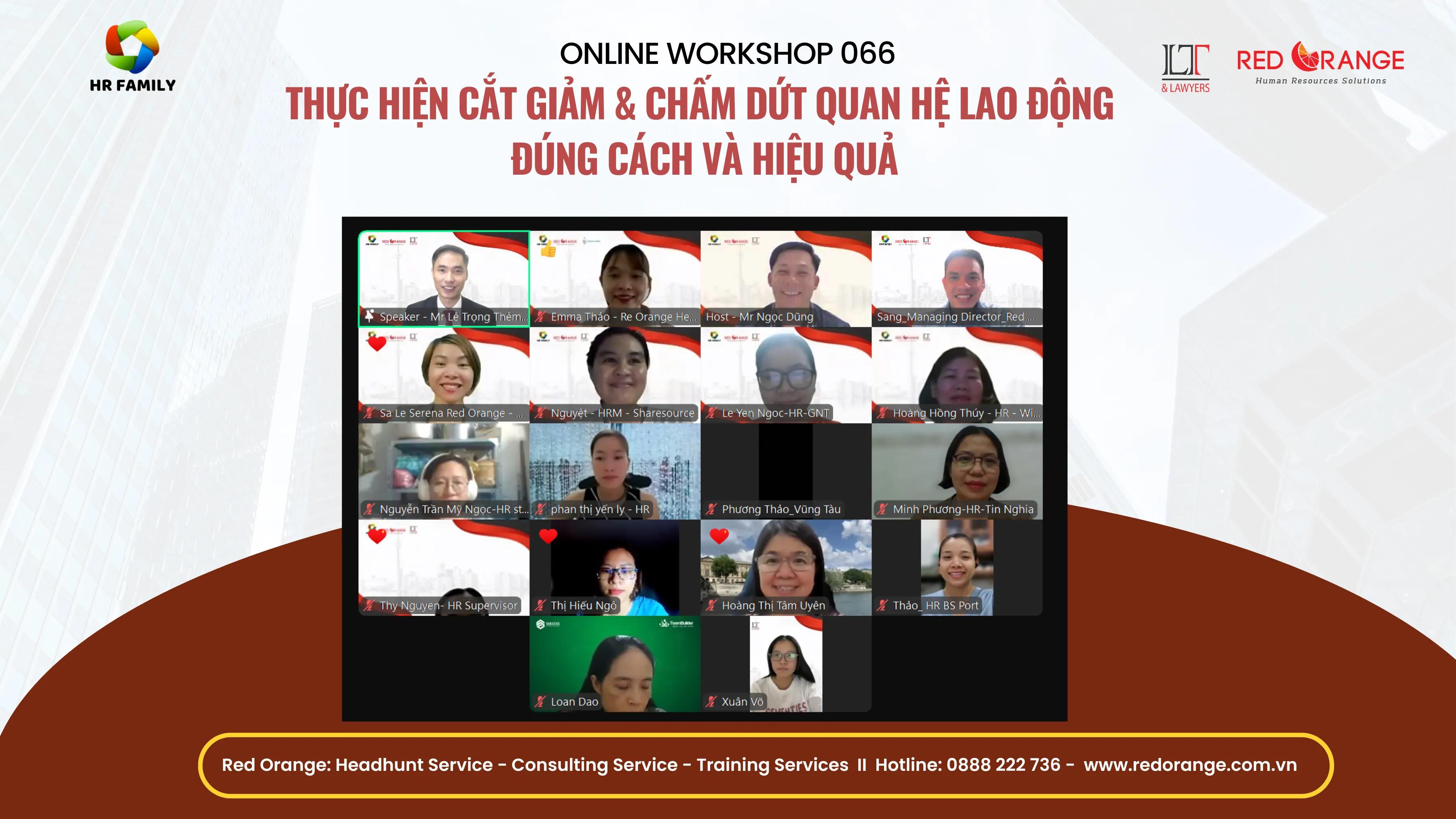 RECAP ONLINE WORKSHOP 066 THỰC HIỆN CẮT GIẢM & CHẤM DỨT QUAN  HỆ LAO ĐỘNG ĐÚNG CÁCH VÀ HIỆU QUẢ - 28/05 