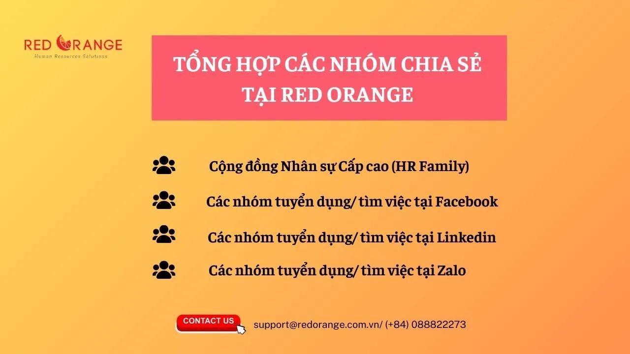 TỔNG HỢP CÁC NHÓM CHIA SẺ TỪ RED ORANGE - HR FAMILY 