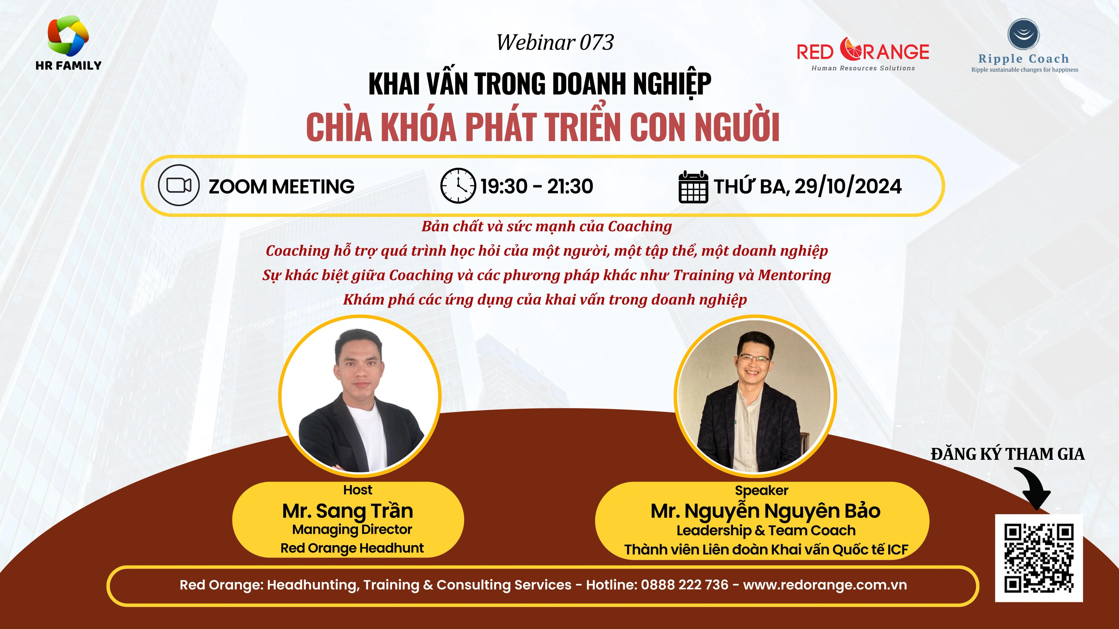 WEBINAR - SỐ 073: KHAI VẤN TRONG DOANH NGHIỆP - CHÌA KHÓA PHÁT TRIỂN CON NGƯỜI