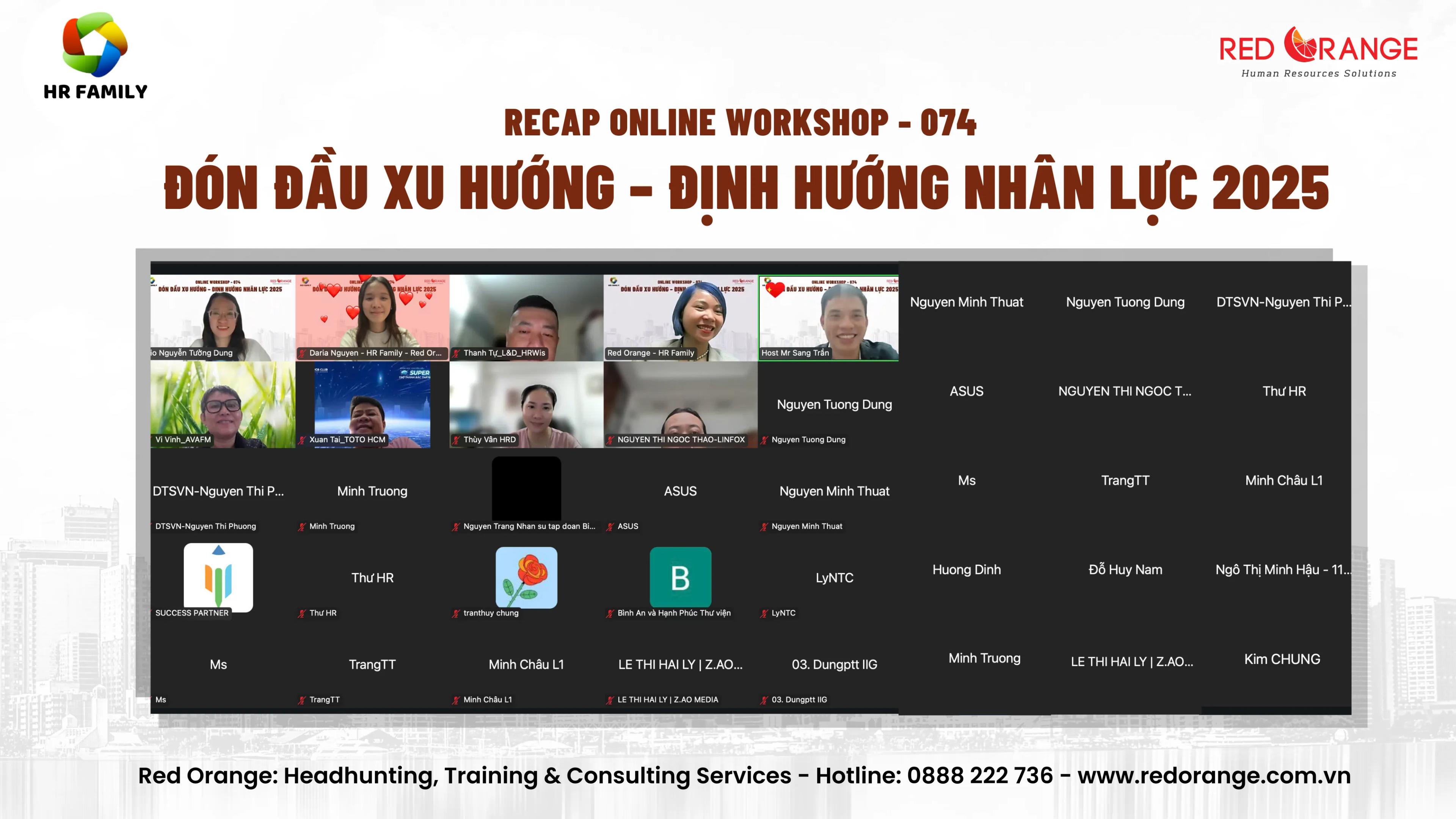 RECAP ONLINE WORKSHOP - SỐ 074: ĐÓN ĐẦU XU HƯỚNG – ĐỊNH HƯỚNG NHÂN LỰC 2025