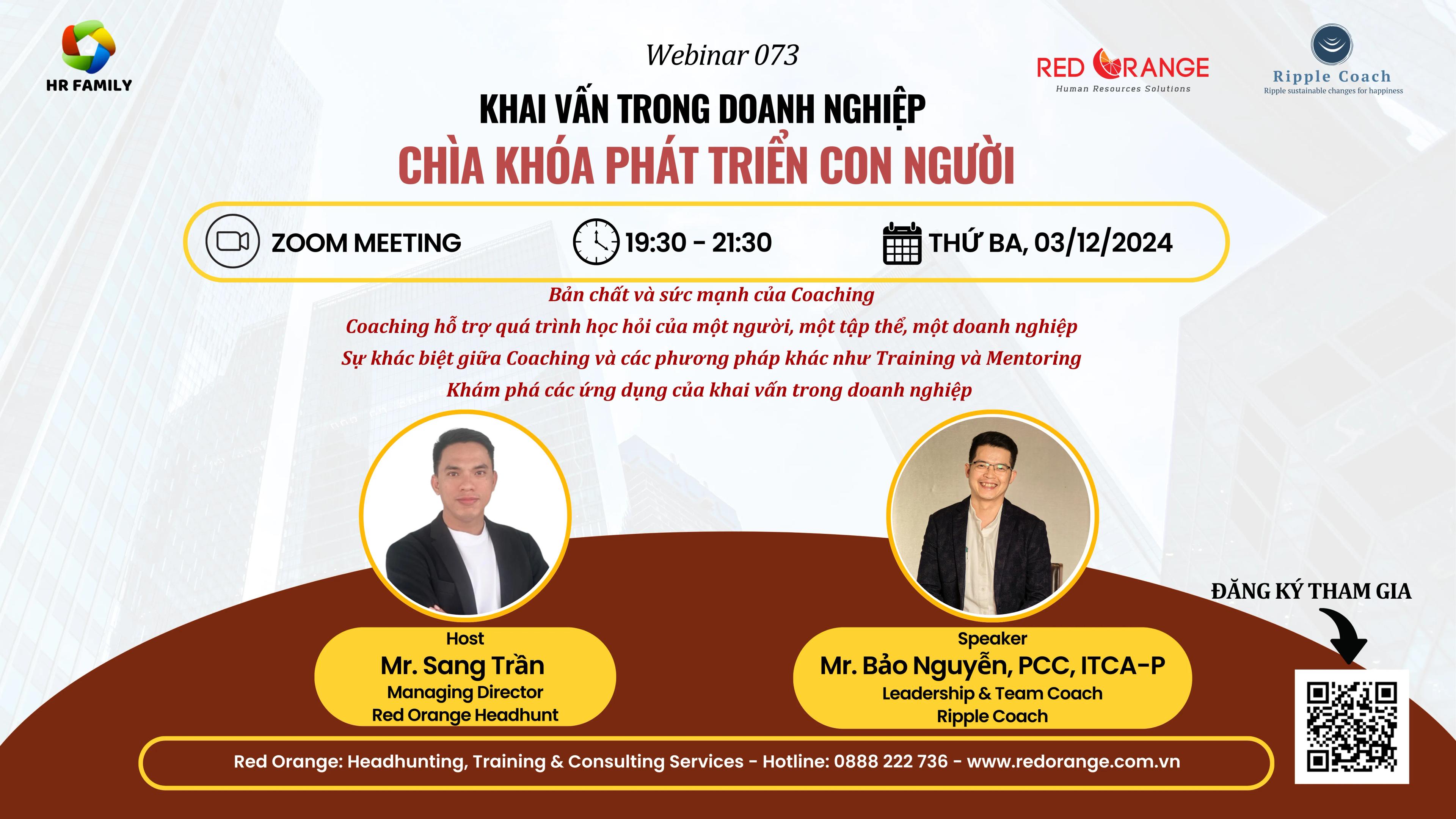 WEBINAR - SỐ 073: KHAI VẤN TRONG DOANH NGHIỆP - CHÌA KHÓA PHÁT TRIỂN CON NGƯỜI