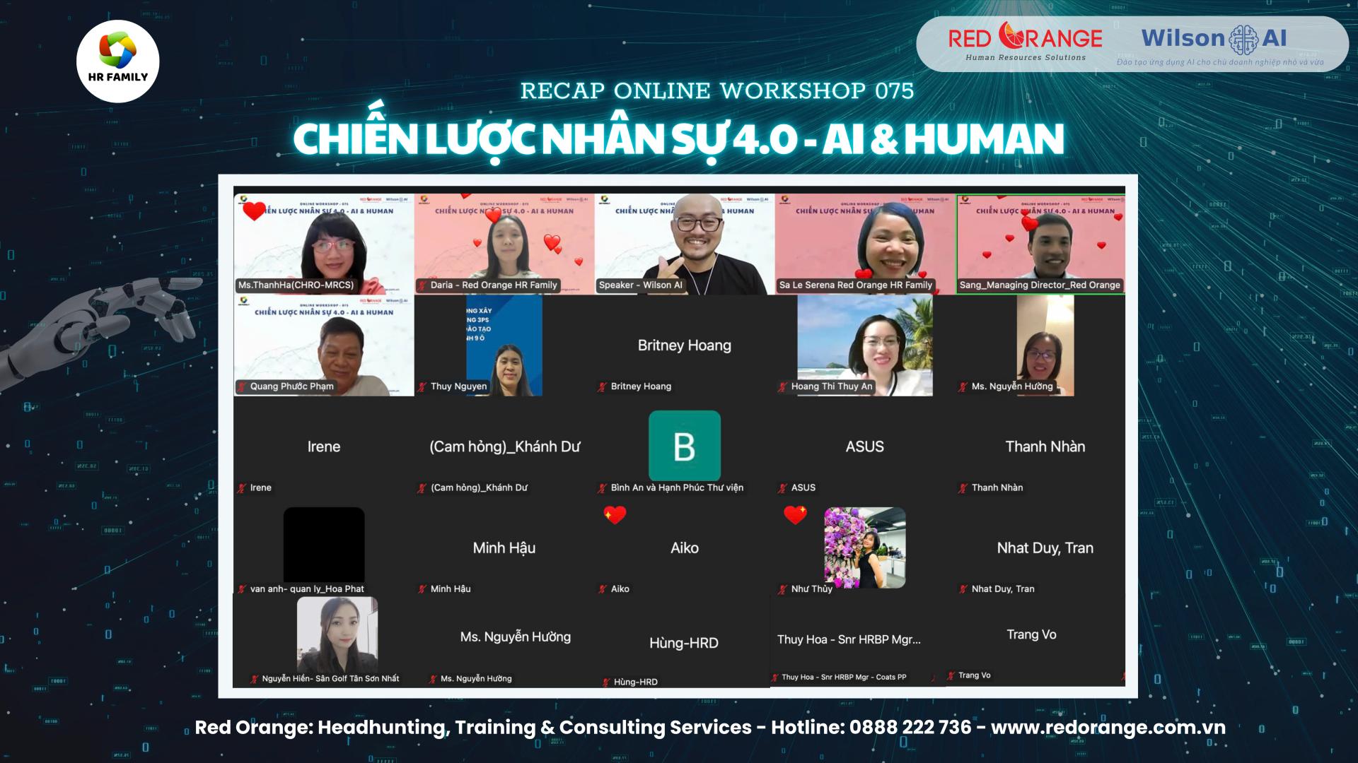 RECAP ONLINE WORKSHOP - SỐ 075: CHIẾN LƯỢC NHÂN SỰ 4.0: AI & HUMAN