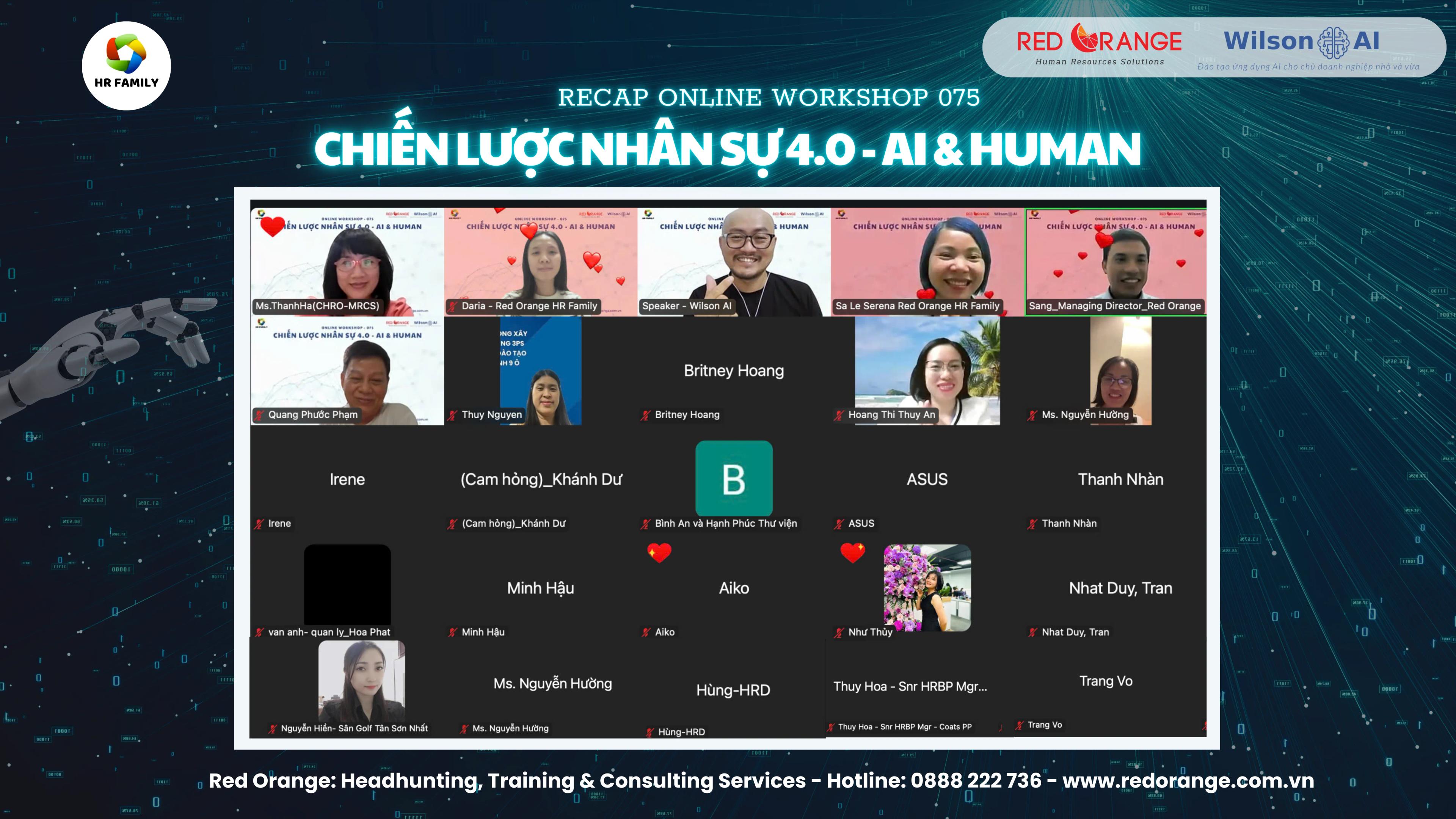 RECAP ONLINE WORKSHOP - SỐ 075: CHIẾN LƯỢC NHÂN SỰ 4.0: AI & HUMAN