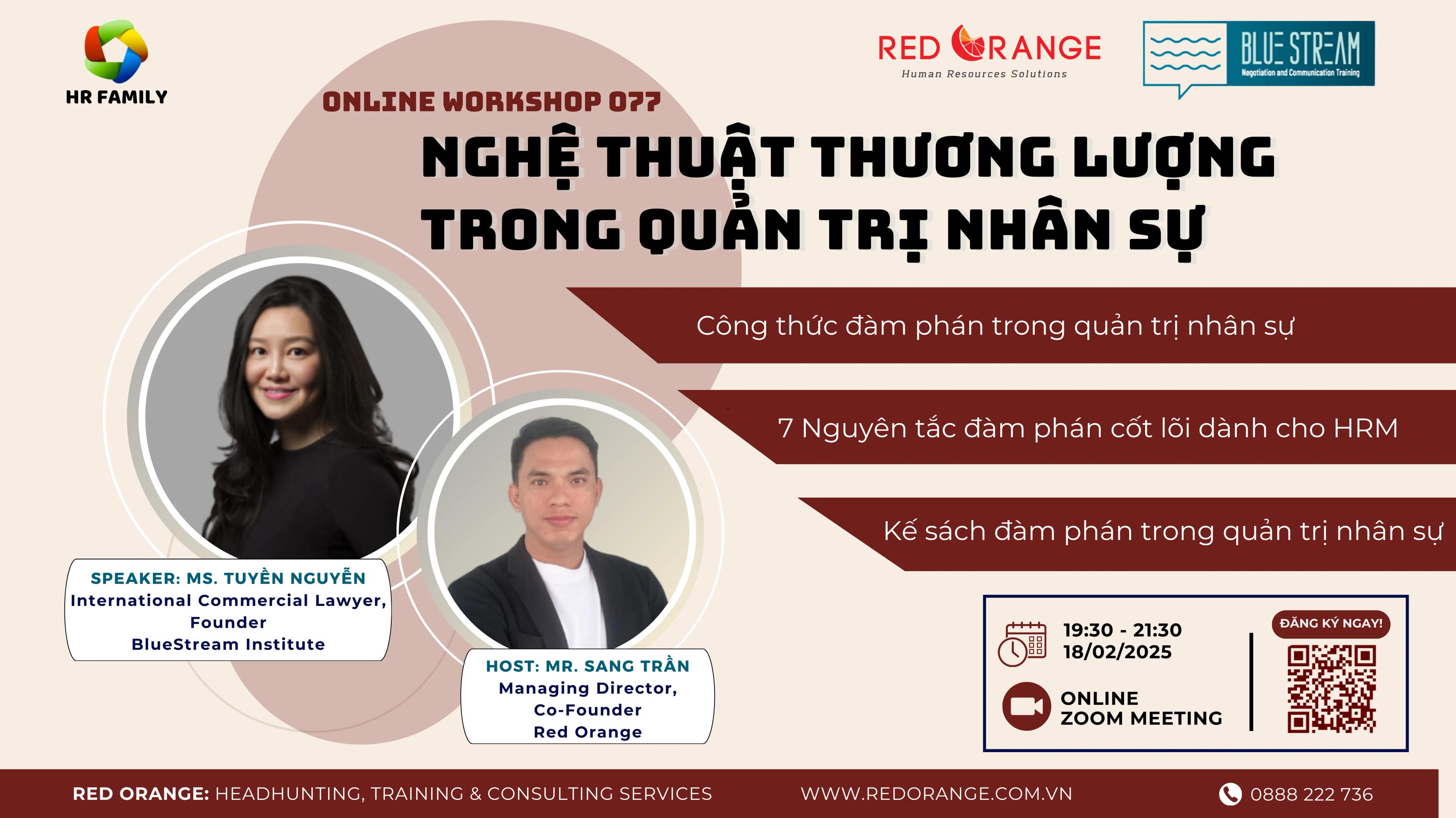 👏👏👏LÌ XÌ ĐẦU NĂM_ ONLINE WORKSHOP SỐ 077: NGHỆ THUẬT THƯƠNG LƯỢNG TRONG QUẢN TRỊ NHÂN SỰ