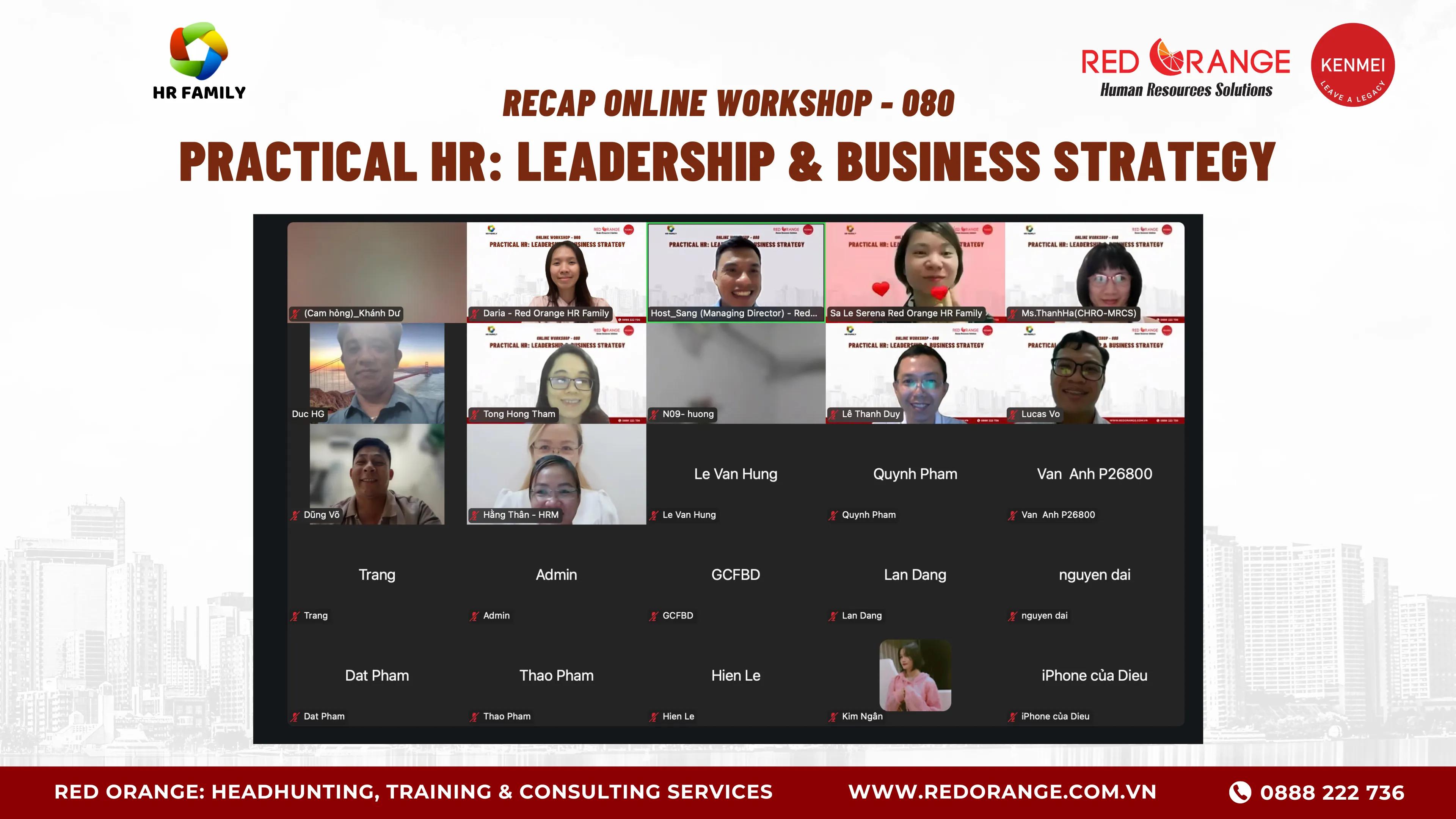 RECAP ONLINE WORKSHOP - SỐ 080: PRACTICAL HR – LEADERSHIP & BUSINESS STRATEGY  (13/05/2025)