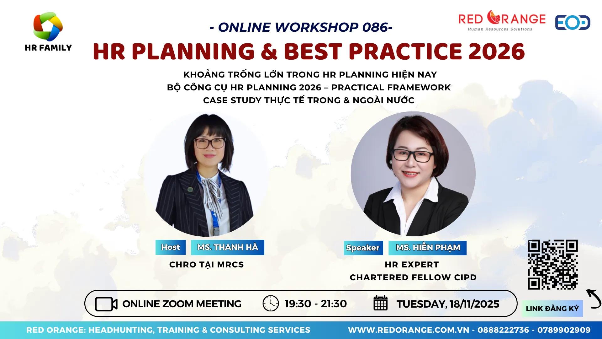 💥ONLINE WORKSHOP 086: HR PLANNING & BEST PRACTICE 2026 