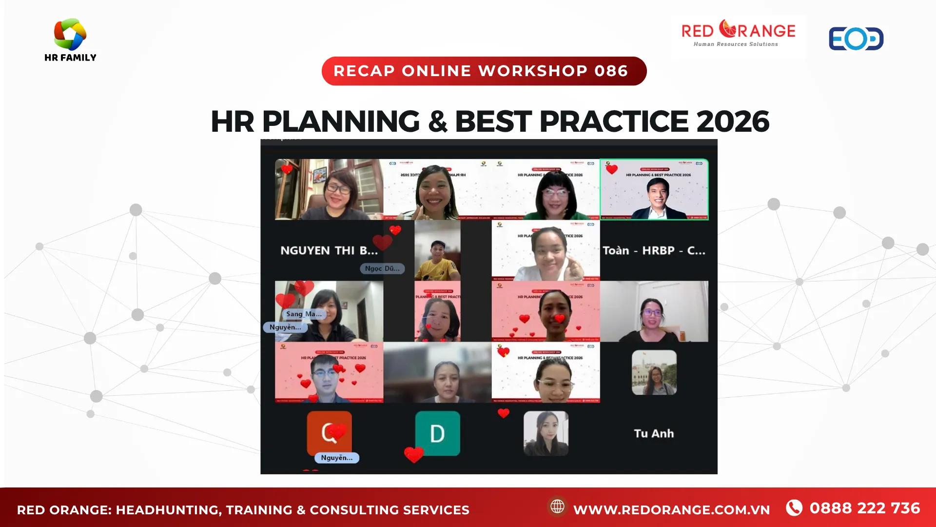 RECAP ONLINE WORKSHOP SỐ 086: HR PLANNING & BEST PRACTICE 2026