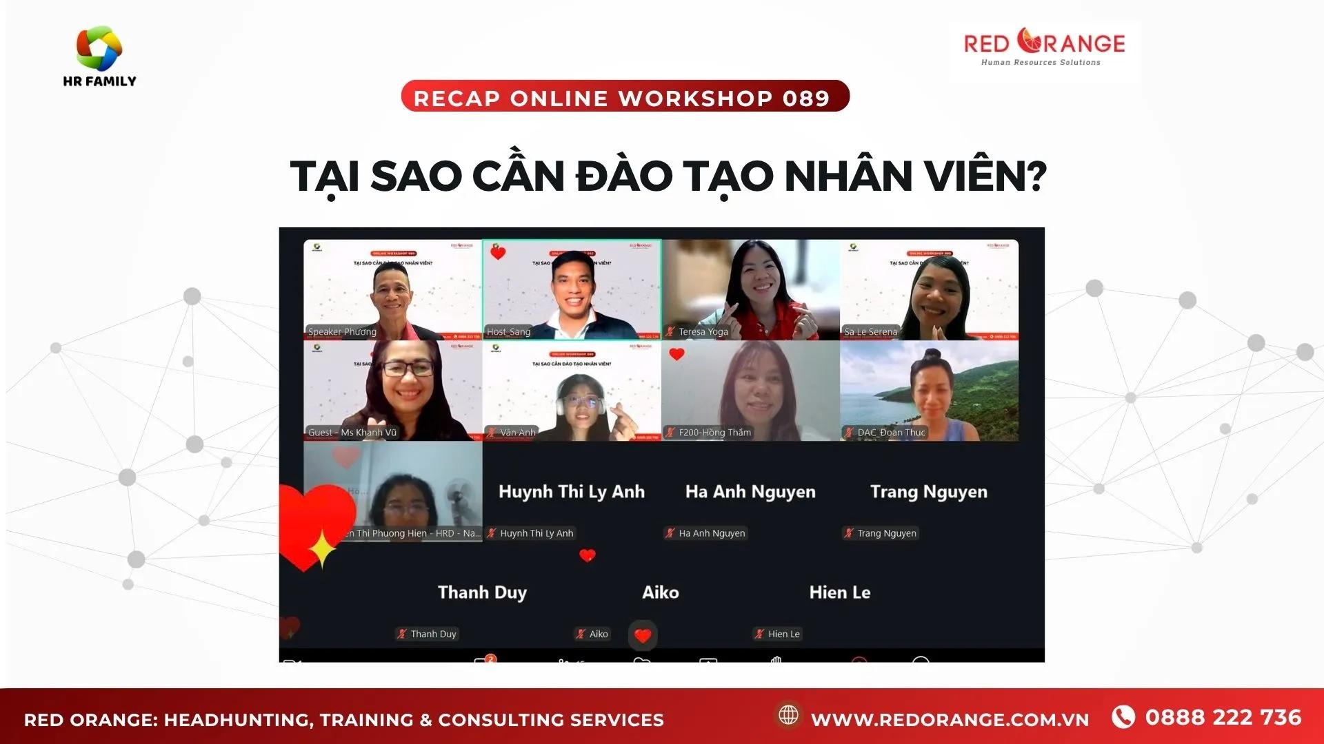 RECAP ONLINE WORKSHOP SỐ 089: TẠI SAO CẦN ĐÀO TẠO NHÂN VIÊN?
