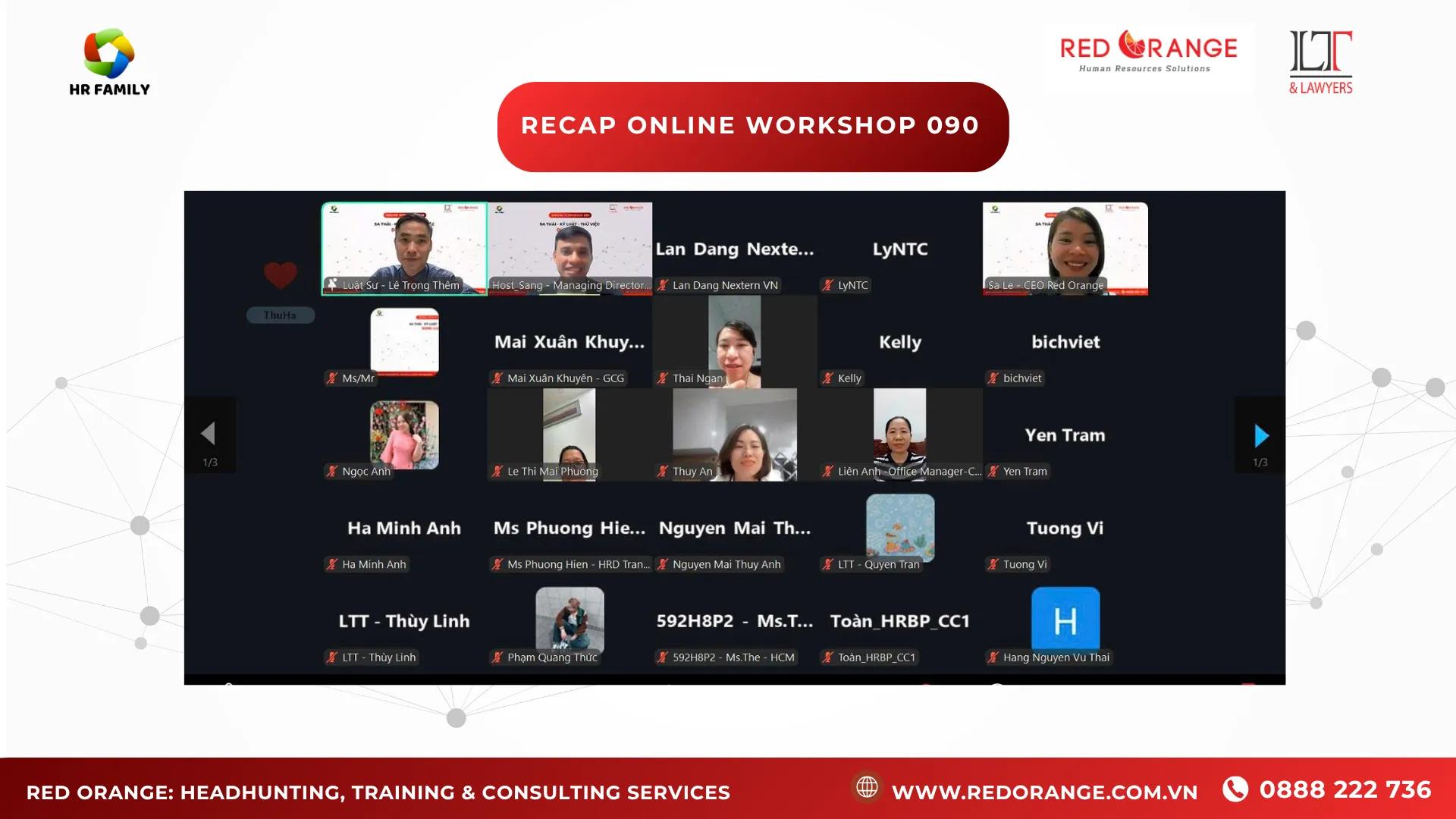 RECAP ONLINE WORKSHOP SỐ 090: SA THẢI - KỶ LUẬT - THỬ VIỆC ĐÚNG LUẬT
