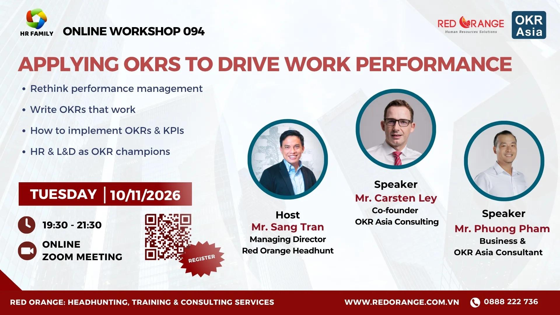 ONLINE WORKSHOP SỐ 094: ỨNG DỤNG OKRS ĐỂ NÂNG CAO HIỆU SUẤT CÔNG VIỆC