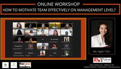 Recap Online Workshop 10.5: “How To Motivate Team Effectively On Manager?” - HR Family Red Orange