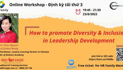 Online Workshop 23/08 : How to promote Diversity & Inclusion in leadership development?