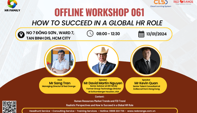 OFFLINE WORKSHOP: HOW TO SUCCEED IN A GLOBAL HR ROLE - 13/01/24